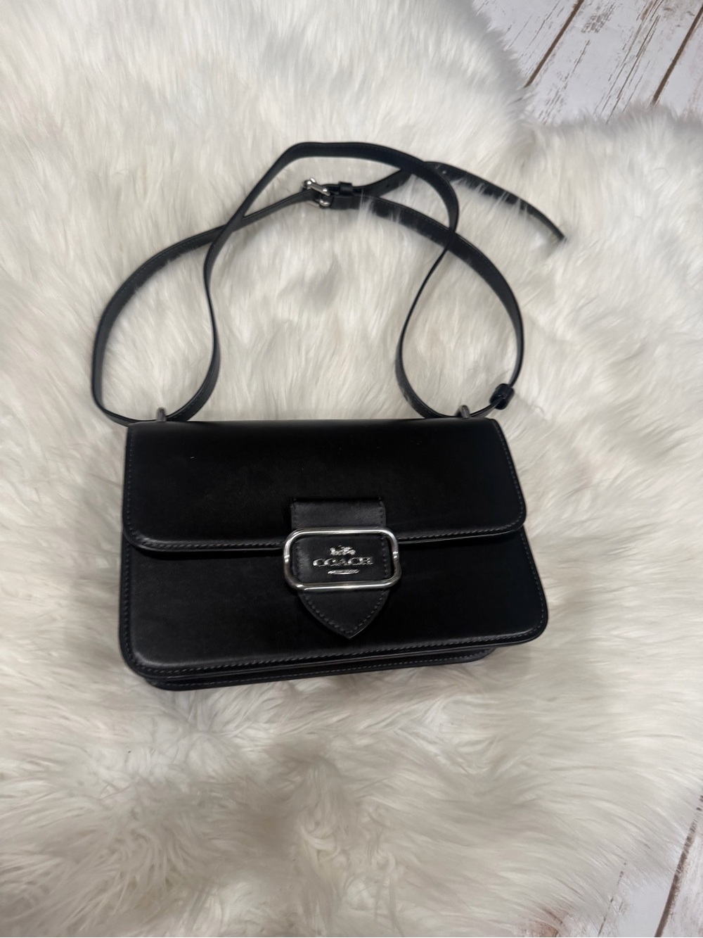Coach Large Black w/ Silver Hardware Morgan Square Crossbody